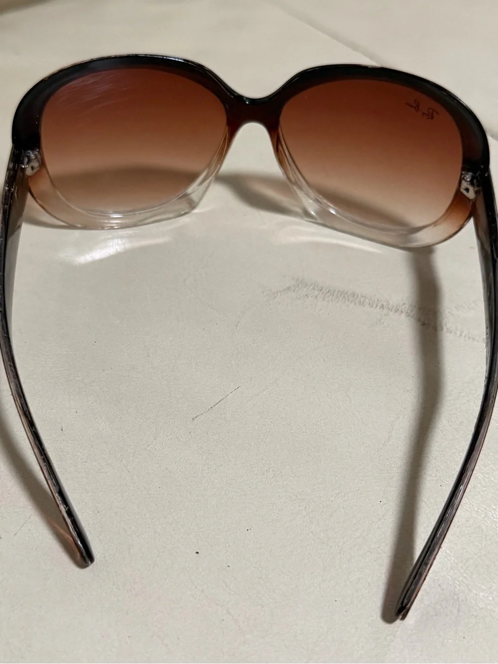 Ray-Ban Women's Brown-to-Clear Gradient Oversized Sunglasses